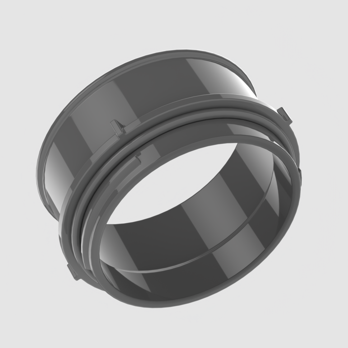 Close-up of HeatLink diesel heater port accessory hose adapter showing sealing features and ducting compatibility.